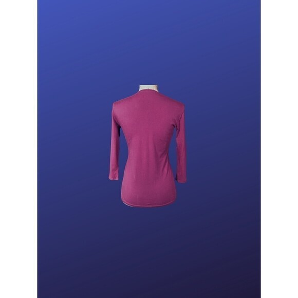 TAHARI PETITE Pull-on Top, MAGENTA/SILVER METALLIC, Women's Size SP, NWOT - Picture 2 of 9